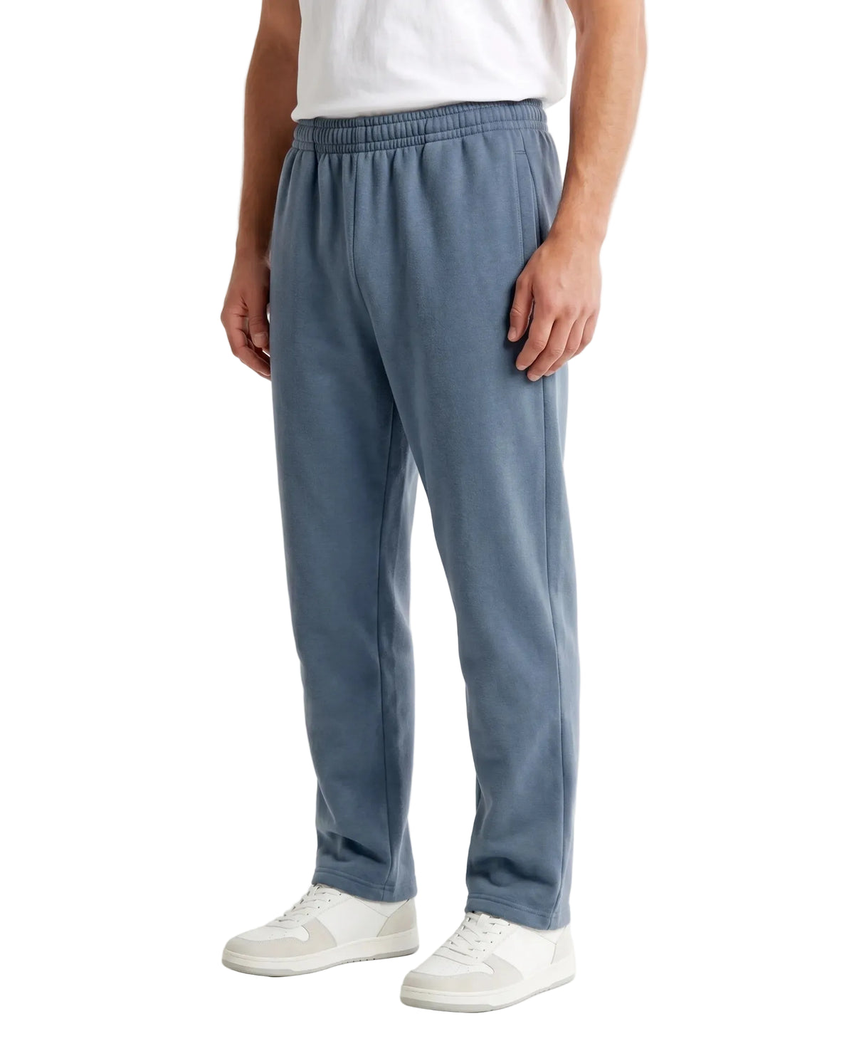 Men's basic wide-leg sweatpants indigo - TREE