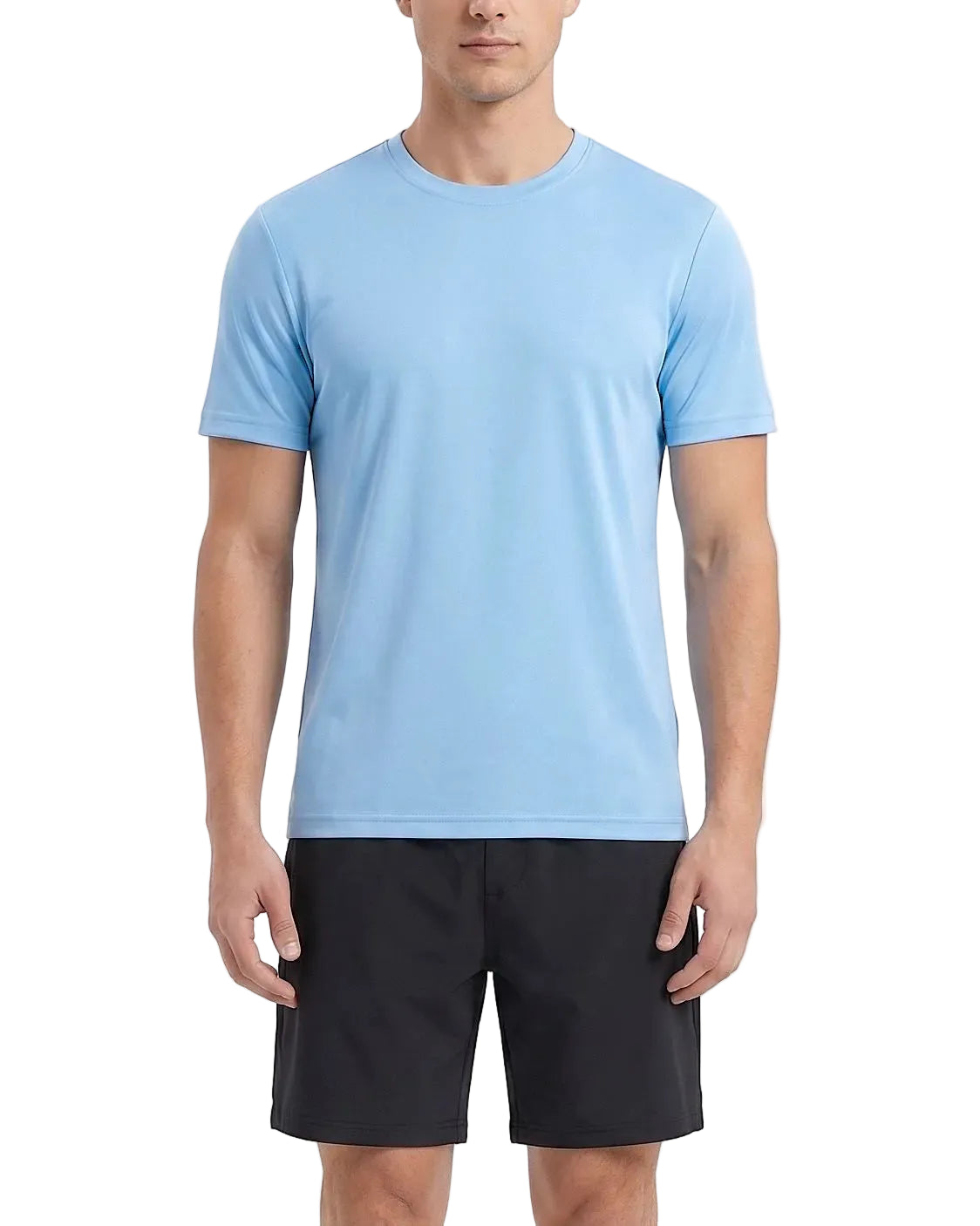 Front view of a men's solid bright athletic t-shirt in a regular fit by TREE.