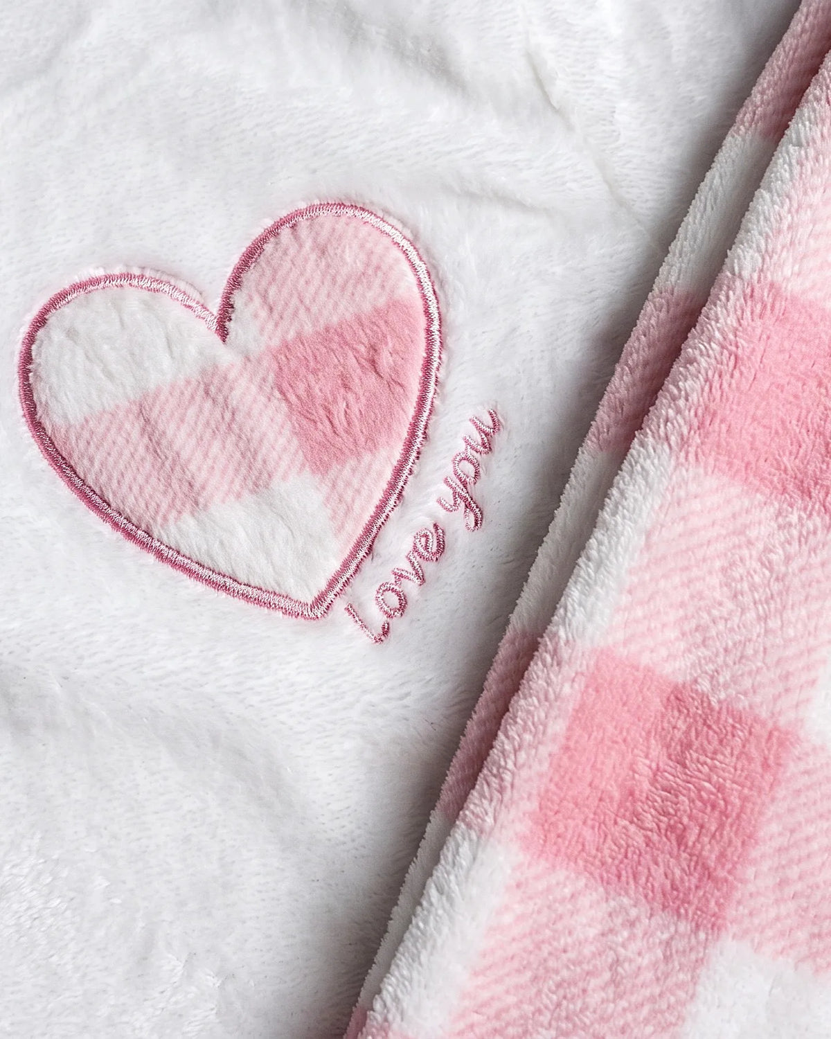 Women's polar fleece plaid pyjama set with heart embroidery by TREE   