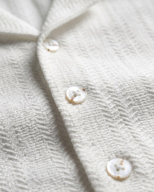 Men's White Textured Short Sleeve Shirt – Oversized Fit