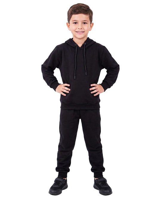 Boys' Solid Black Summer Milton Sweatpants 100% Cotton – Regular Fit