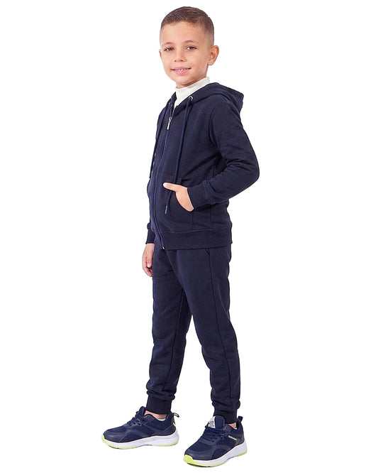 Boys' Solid Navy Blue Summer Milton Sweatpants 100% Cotton – Regular Fit