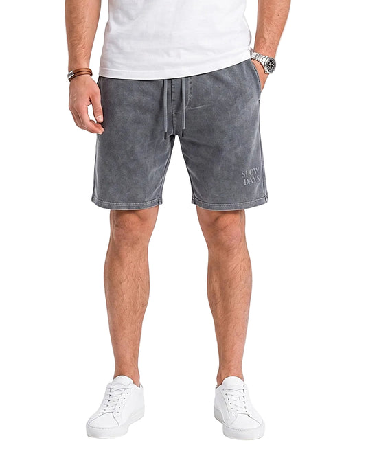 Men's Dark Grey Stonewashed Shorts 100% Cotton – Regular Fit