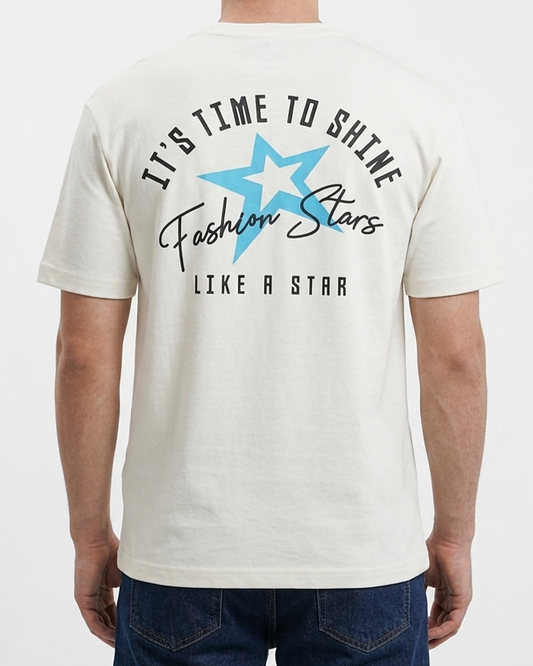 Men`s Printed T-Shirt Over Size –White