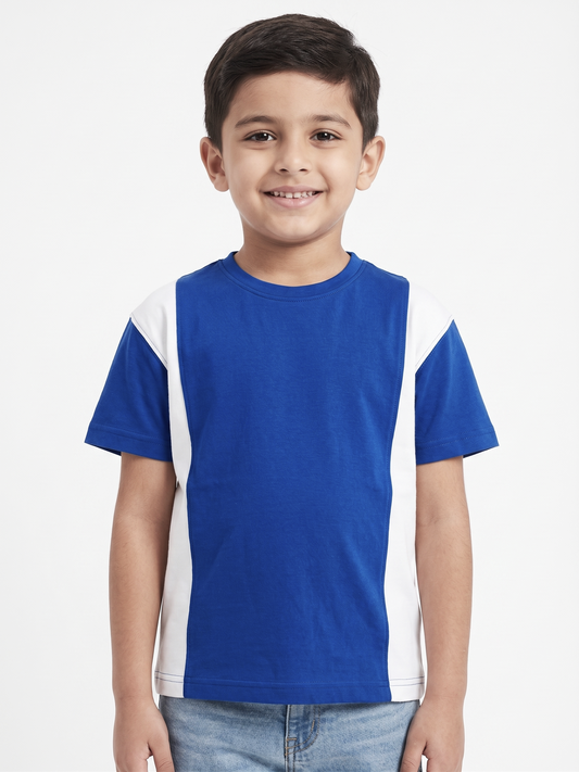 Boy`s Printed T-Shirt –Over Size- Short Sleeve-Blue