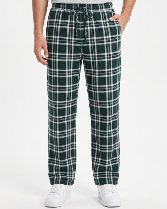 Men's checkered trousers-Olive