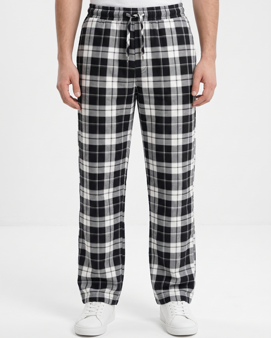 Men's checkered trousers-Black