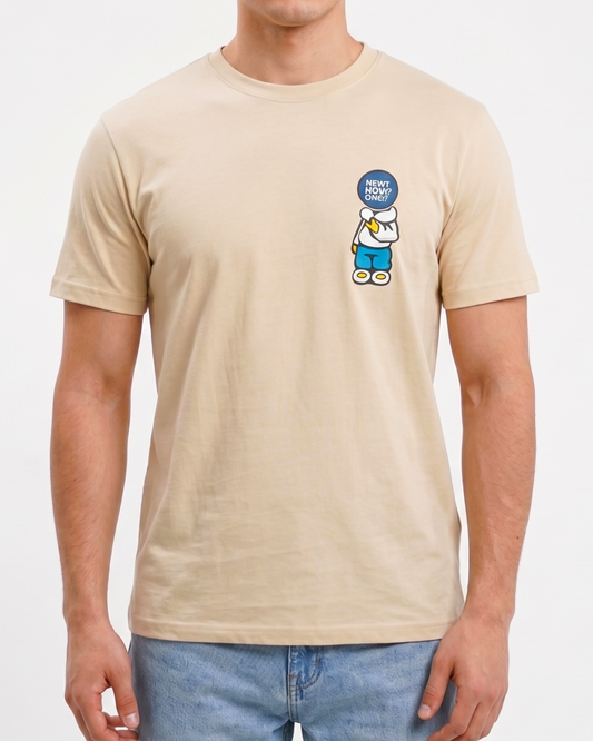 Men`s Printed T-Shirt –Beige