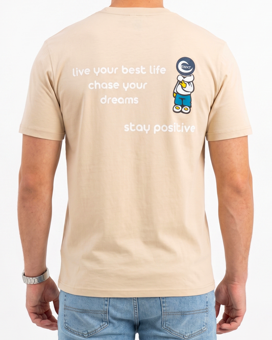 Men`s Printed T-Shirt –Beige