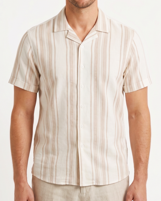 Men's Casual Striped Shirt – Short Sleeve