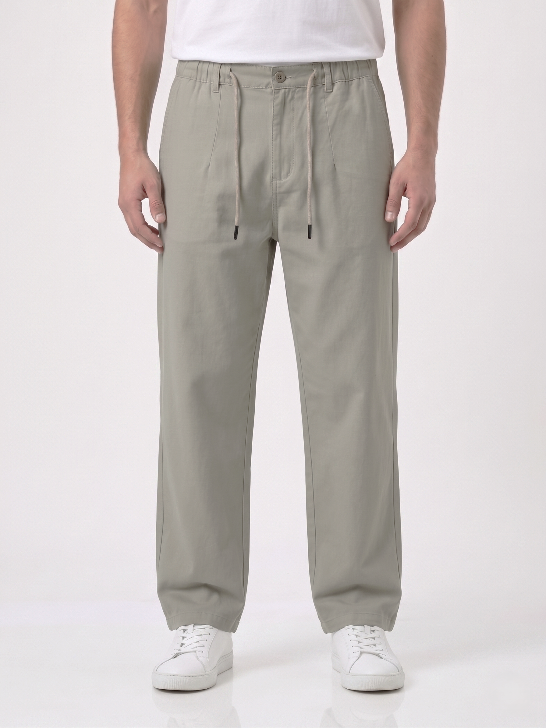 Men’s Gabardine pants Wide Leg Chino light olive