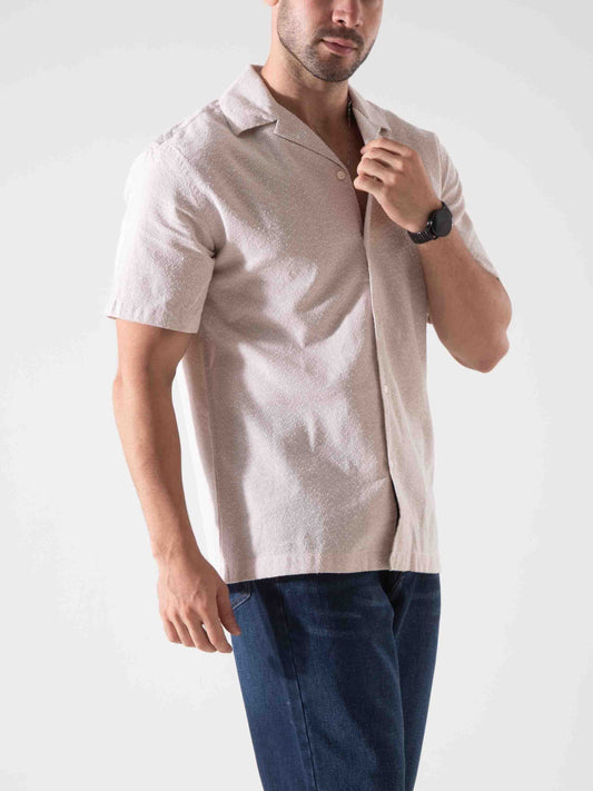 Men’s Shirt Half Sleeve Fashion - Beige