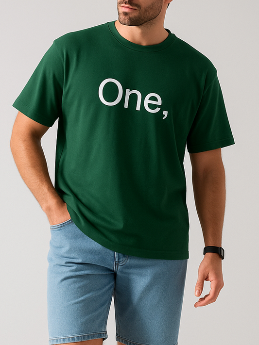 Men's T-Shirt Printed  oversize - Olive