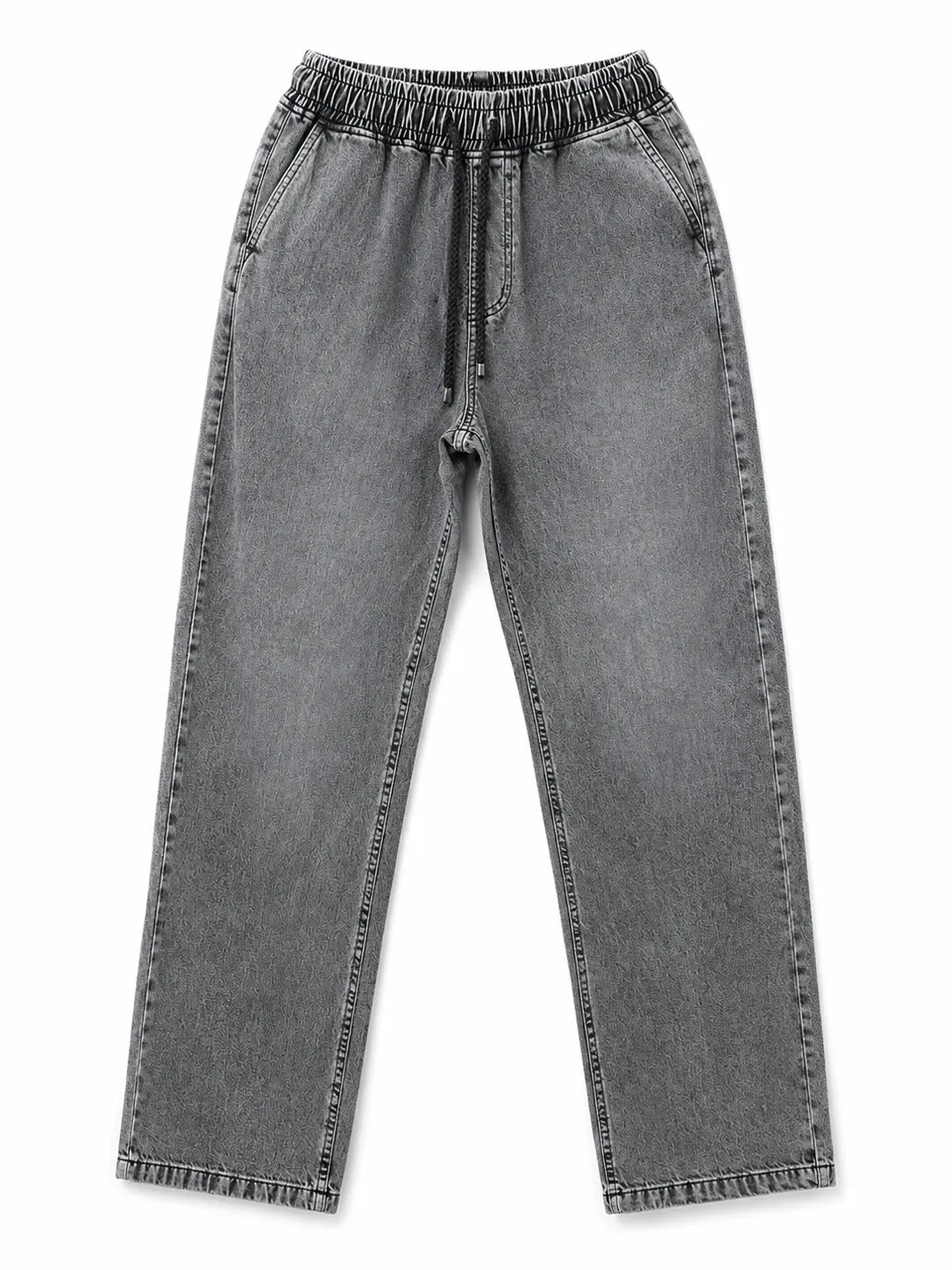 Front view of men's wide-leg denim pants by TREE.