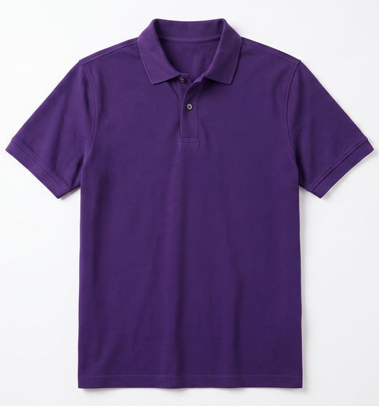Men's Casual Polo Shirt - Short Sleeve - purple