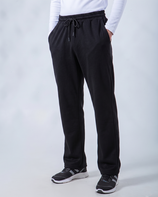 Men`s Sweatpants Fashion Wide Leg -Black