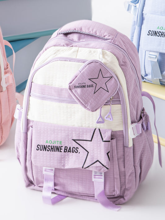 TREE school backpack ( size 17 ) - PurPle*White