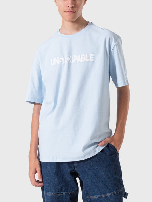 Men's T-Shirt Printed Over Size - Light Blue