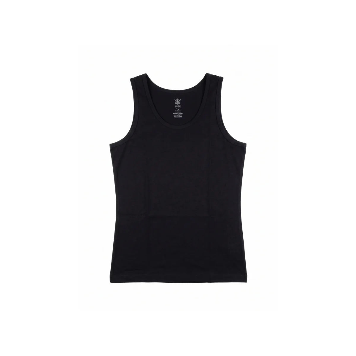 irls' black wide-strap basic cotton tank top from TREE