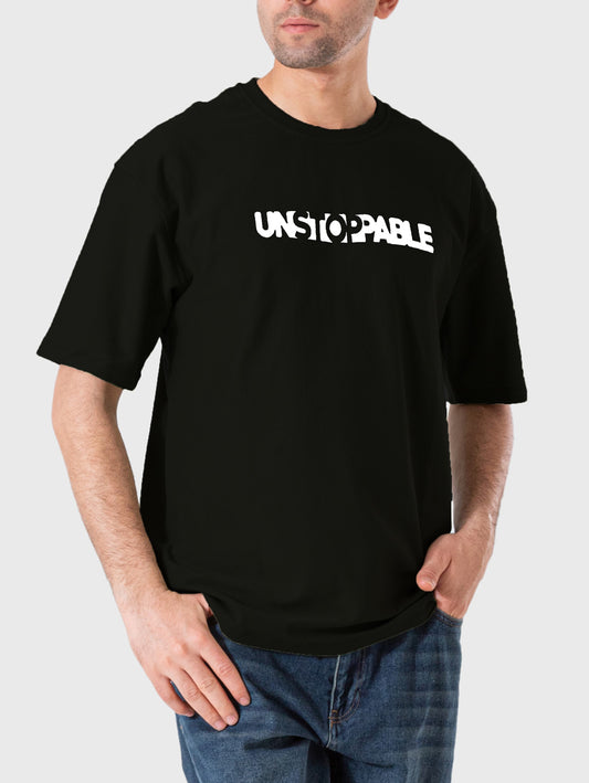 Men's T-Shirt Printed Over Size - Black
