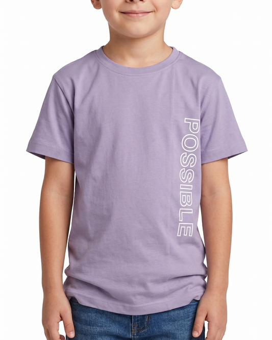 Boy`s Printed T-Shirt –Over Size- Short Sleeve-Purple
