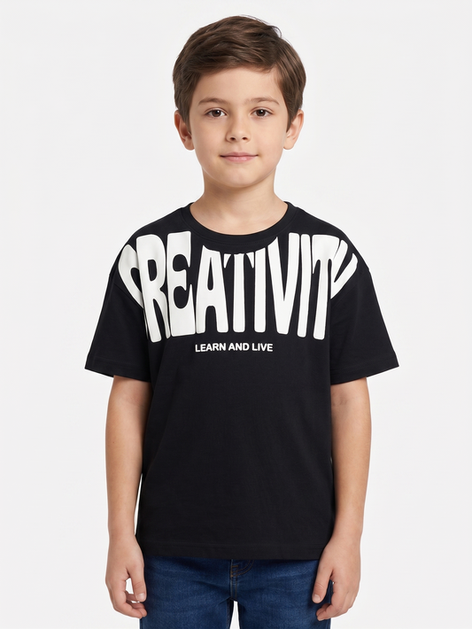 Boy`s Printed T-Shirt –Over Size- Short Sleeve