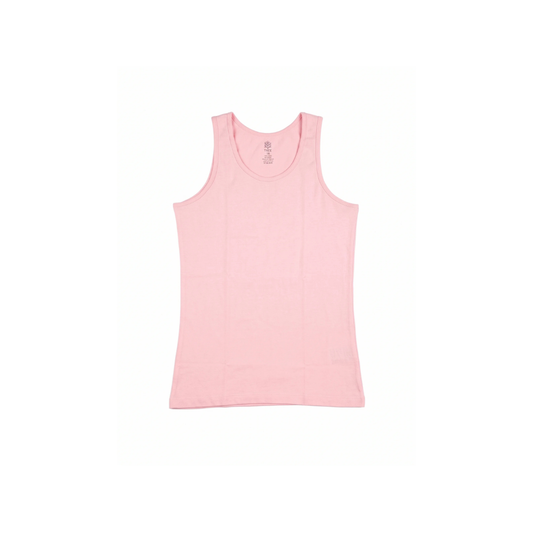 irls' pink wide-strap basic cotton tank top from TREE
