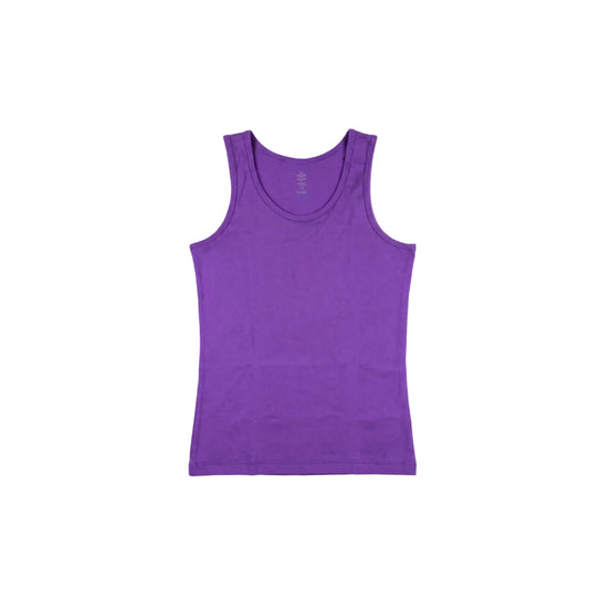 Girls' purple wide-strap basic cotton tank top from TREE
