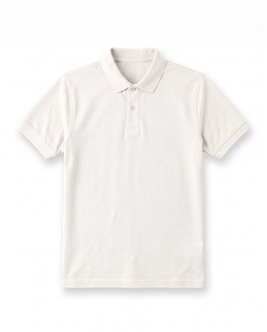 Men's Casual Polo Shirt - Short Sleeve - White