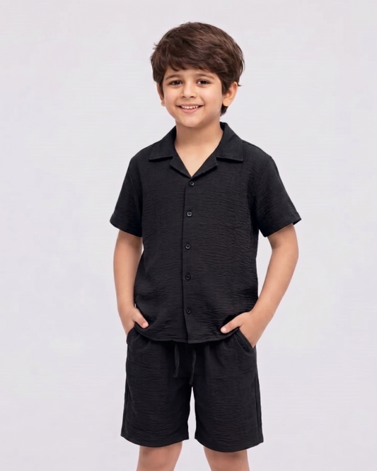 boys' summer suit-Black
