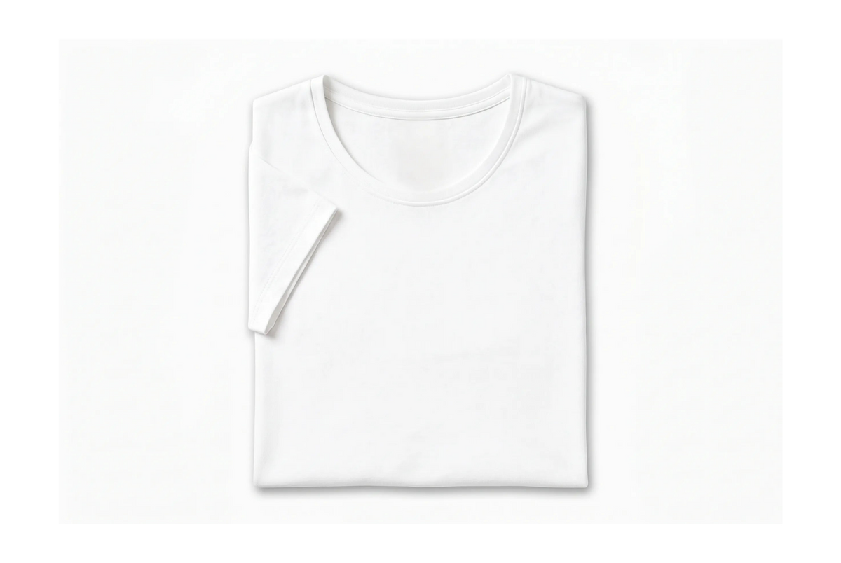 Women's basic off-white half-sleeve t-shirt made of stretch cotton blend from TREE