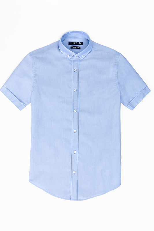 Men's Oxford Shirt Half Sleeves - Light Blue