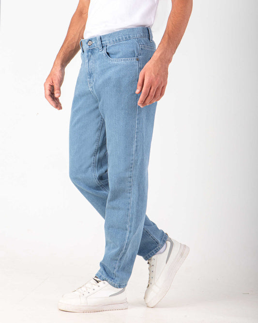 Men's pants jeans wide leg fashion - Light Blue
