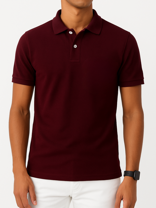 Men's Polo T-shirt - Burgundy