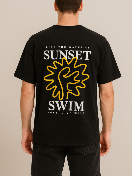 Men's T-Shirt Printed Over Size - Black