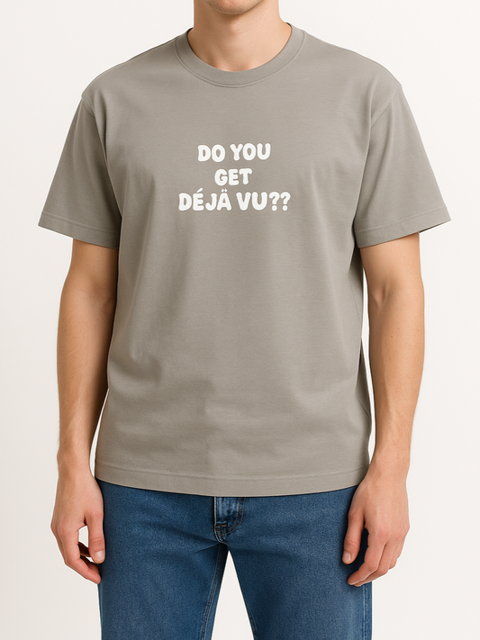 Men's T-Shirt Printed Over Size - Light Grey