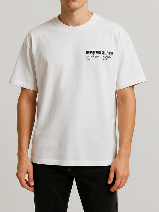 Men's T-Shirt Printed Over Size - White