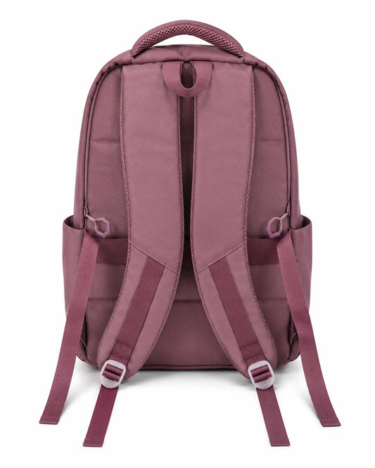 Multi-Pocket Casual Backpack with Front Mesh Pocket & Buckles