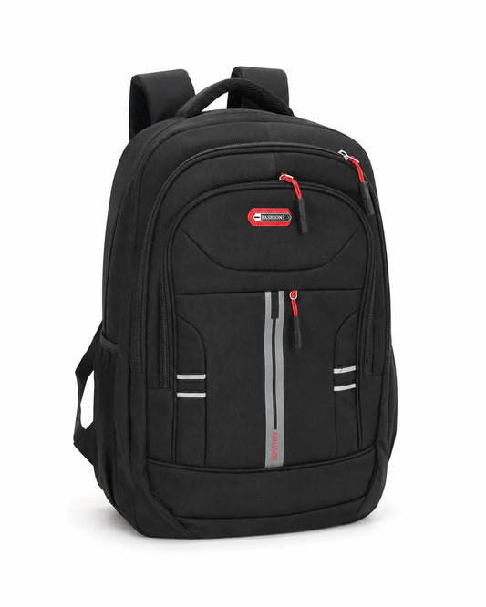 Black Size 18 Multi-Pocket Backpack with Red & Grey Details | TREE