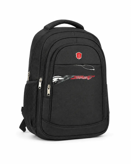 Black Multi-Pocket Sport Backpack – Green or Red Details | TREE
