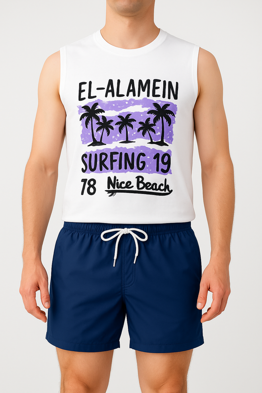 Men's Short Swim Basic Shorts - Blue Black