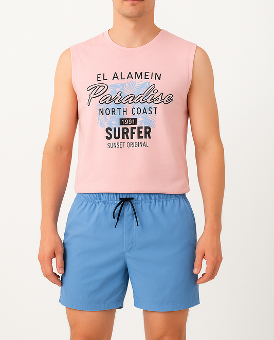 Men's Short Swim Basic Shorts - Light Blue