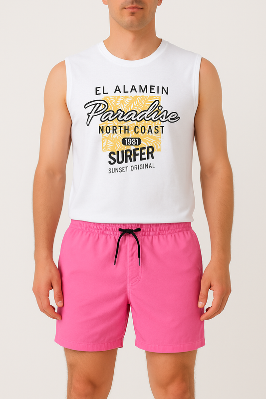 Men's Short Swim Basic Shorts - Rose