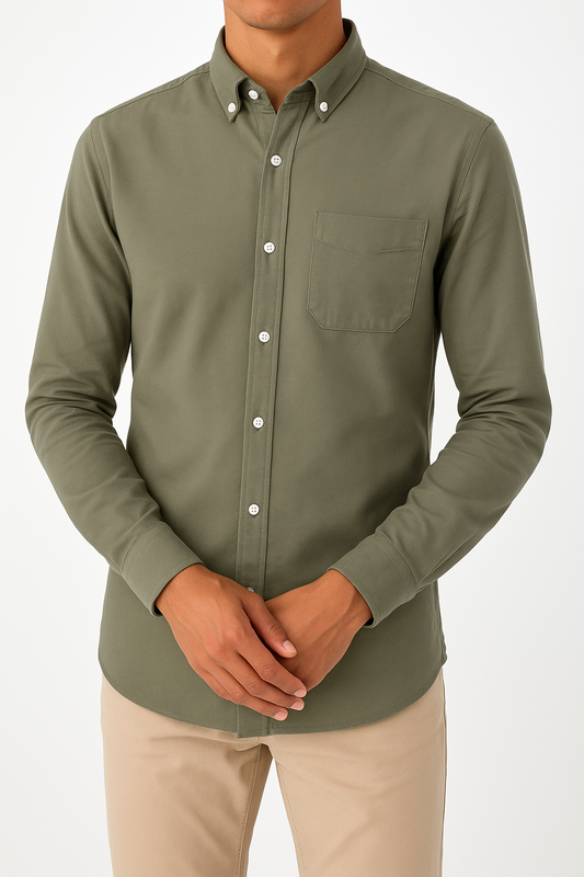 Men's Oxford Shirt With Sleeves - Oily