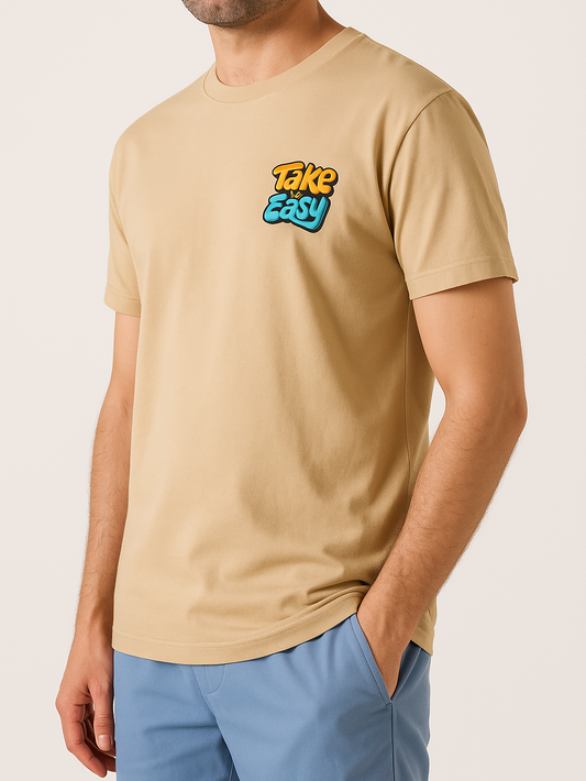 Men's T-Shirt Printed - Beige