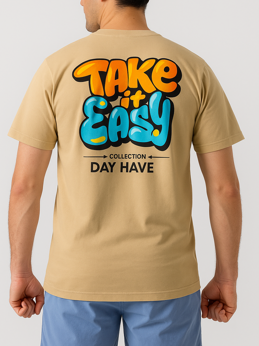 Men's T-Shirt Printed - Beige