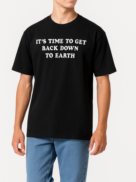 Men's T-Shirt Printed Over Size - Black