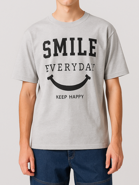 Men's T-Shirt Printed Over Size - Light grey