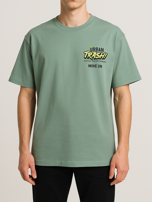 Men's T-Shirt Printed Over Size - Mint