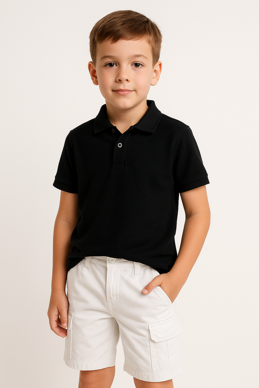 Boy`s Shorts gabardine Baggy – White